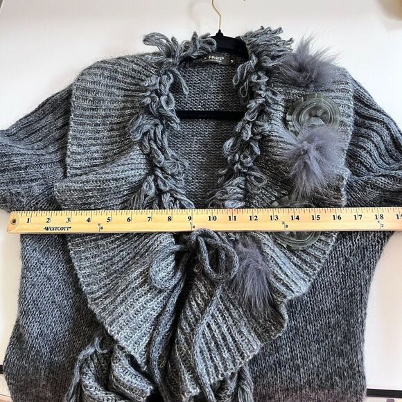 Flora Paris Long Cardigan Wool Mohair Blend Winter Sweater Sz M - Picture 10 of 12